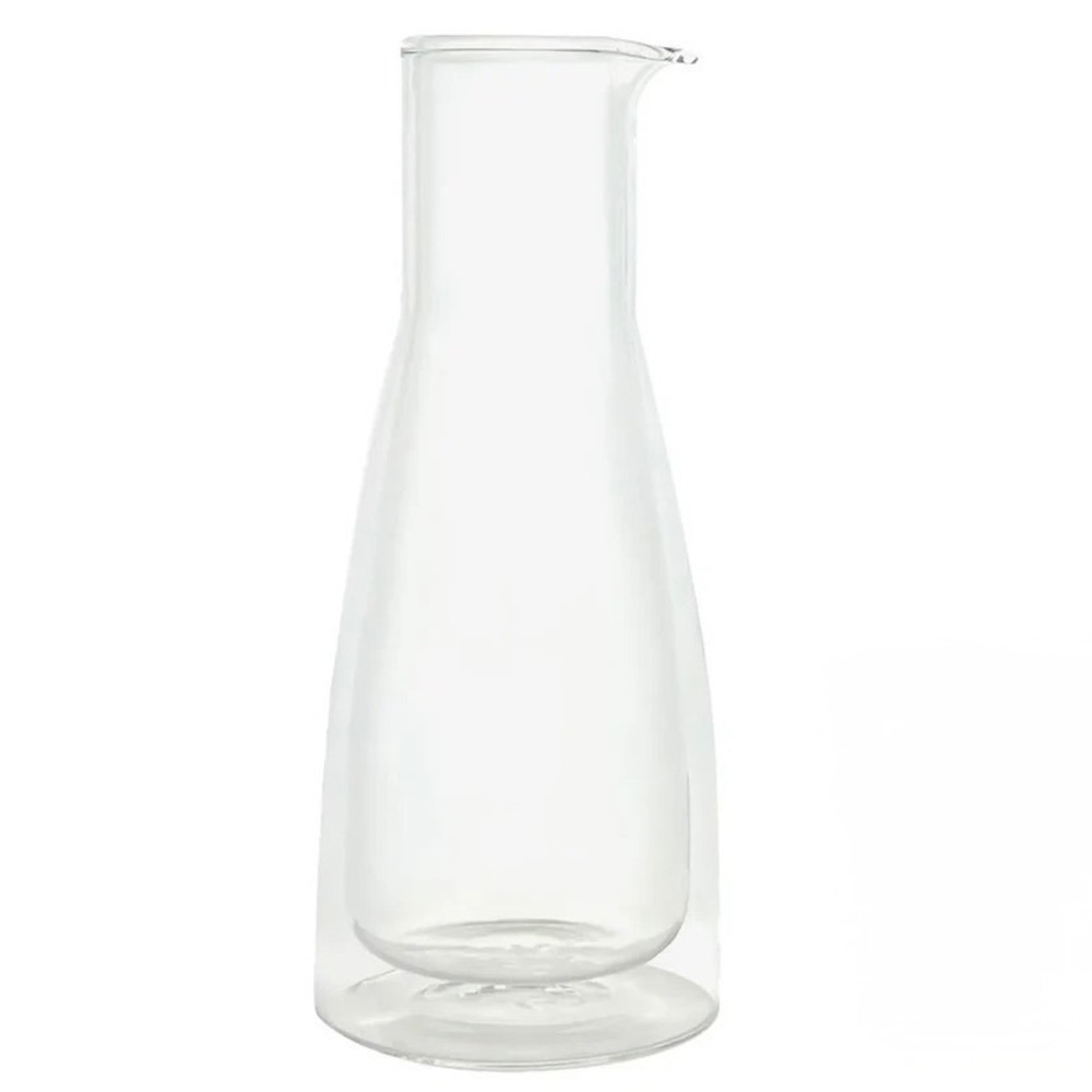 Cloudnola Rocks Clear Double Wall Glass Carafe 1L 34 oz Dutch Design